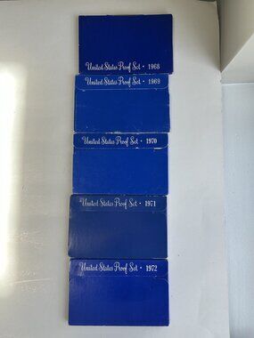 United States Proof Set Collection 1968-1972 -40% Silver- Uncirculated